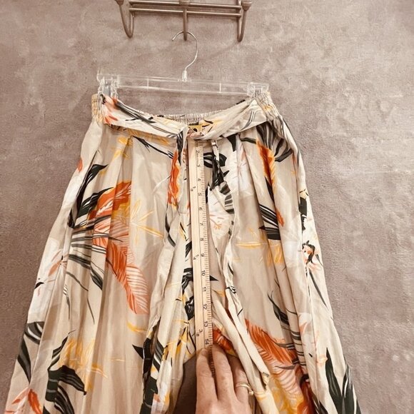 Patrons of Peace Pants Womens Large Floral Wide Leg Pleated Boho Pockets Rayon - Picture 6 of 16